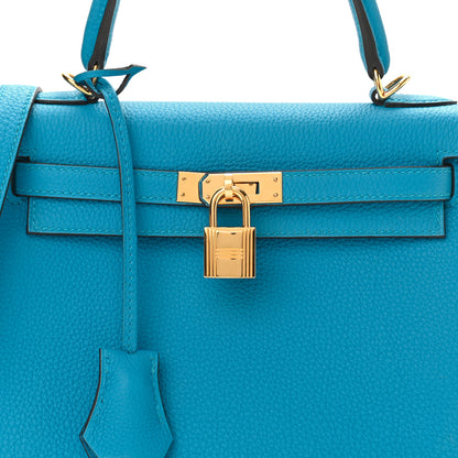 Hermes Togo Kelly Retourne 25 Bleu Zanzibar 8 of 11