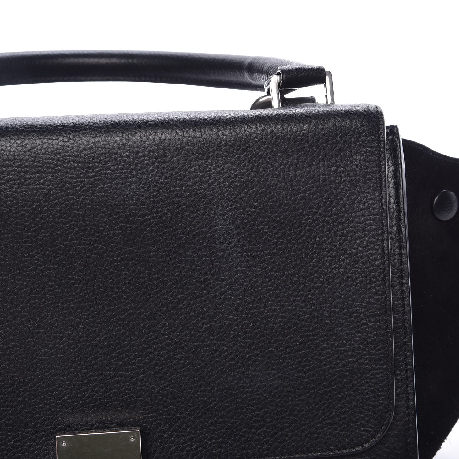 Celine Drummed Calfskin Suede Small Trapeze Black 15 of 16