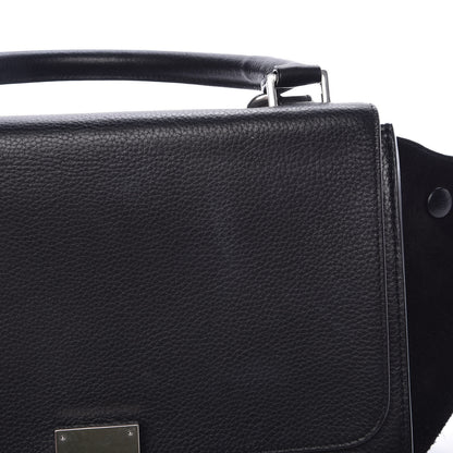 Celine Drummed Calfskin Suede Small Trapeze Black 15 of 16