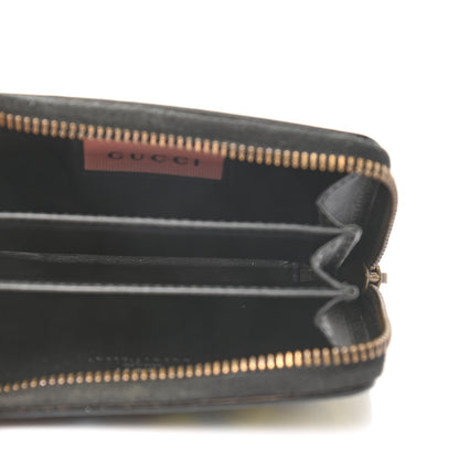 Gucci Calfskin GucciGhost Zip Around Card Case Black New Acquamarine 5 of 8