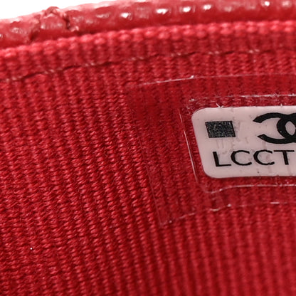 Chanel Caviar Quilted Flap Card Holder Wallet Red 8 of 9