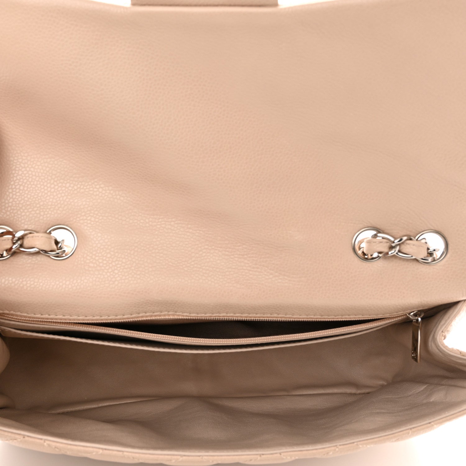 Chanel Caviar Quilted Jumbo Single Flap Ecru 5 of 10