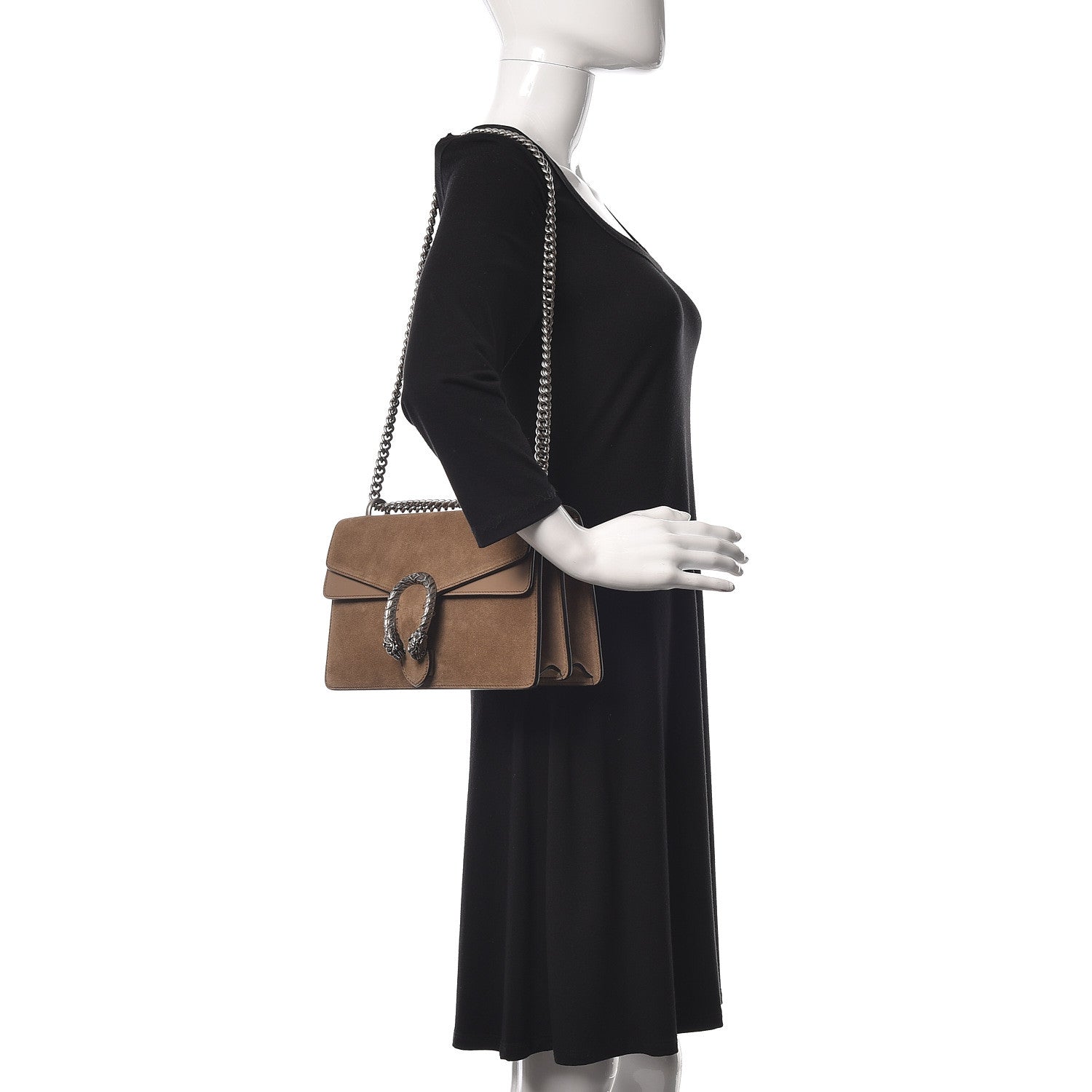 Gucci Suede Small Dionysus Shoulder Bag Taupe 2 of 12