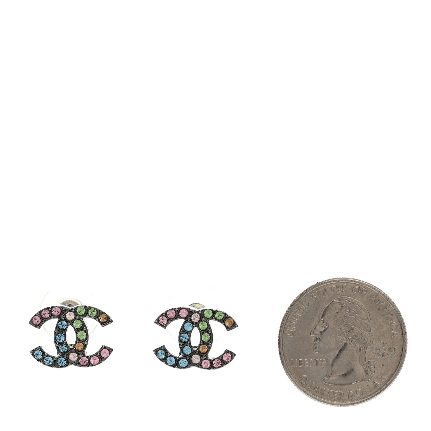 Ruthenium Crystal CC Earrings Multicolor