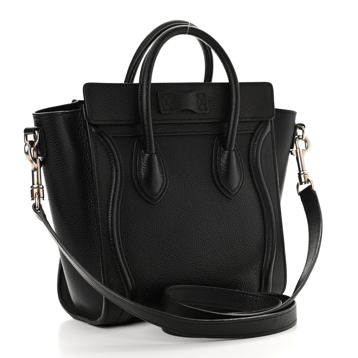 Drummed Calfskin Nano Luggage Black