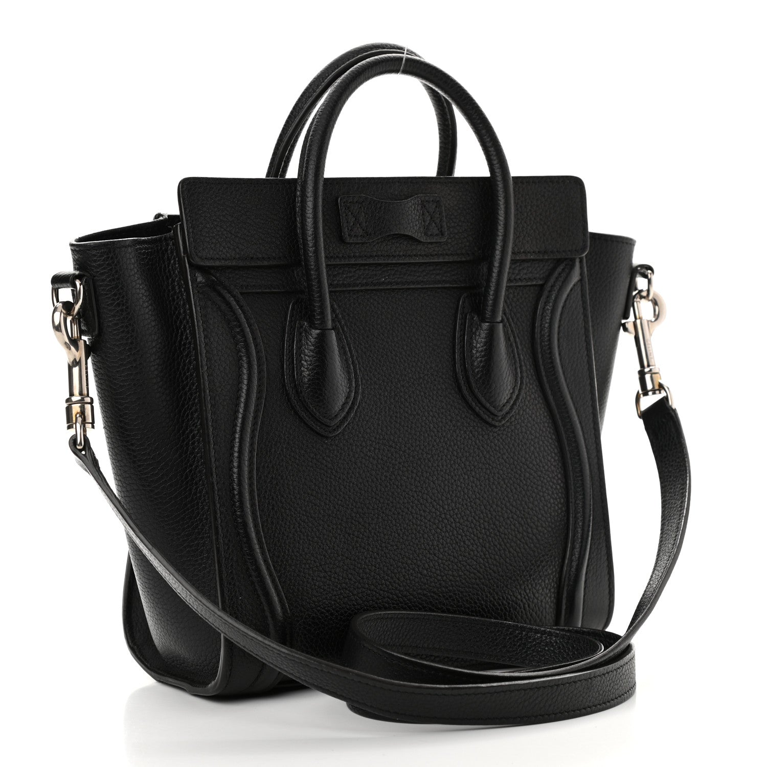 Celine Drummed Calfskin Nano Luggage Black 3 of 14