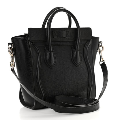 Celine Drummed Calfskin Nano Luggage Black 3 of 14