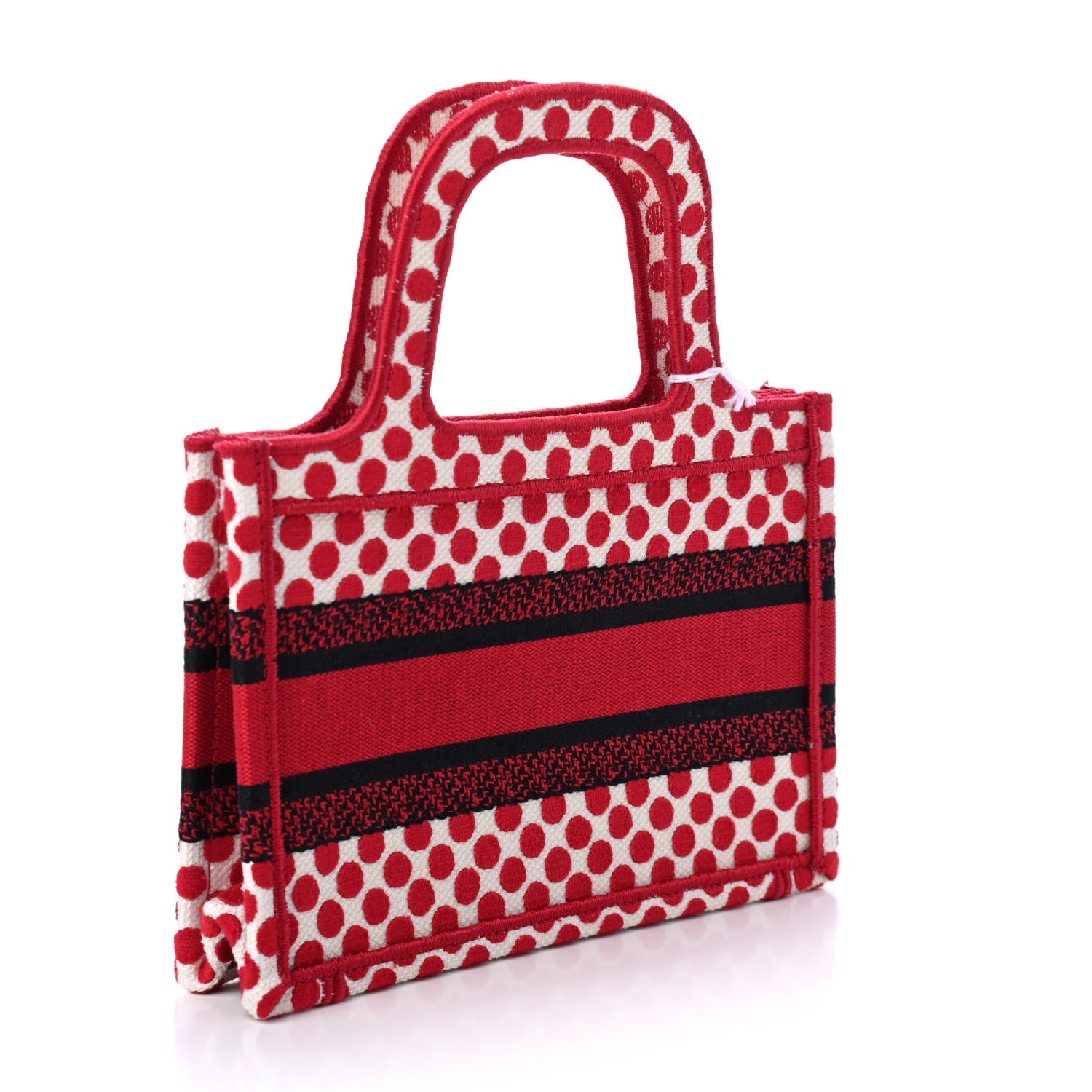 Christian Dior Canvas DiorAmour Dots Mini Book Tote Red 2 of 4