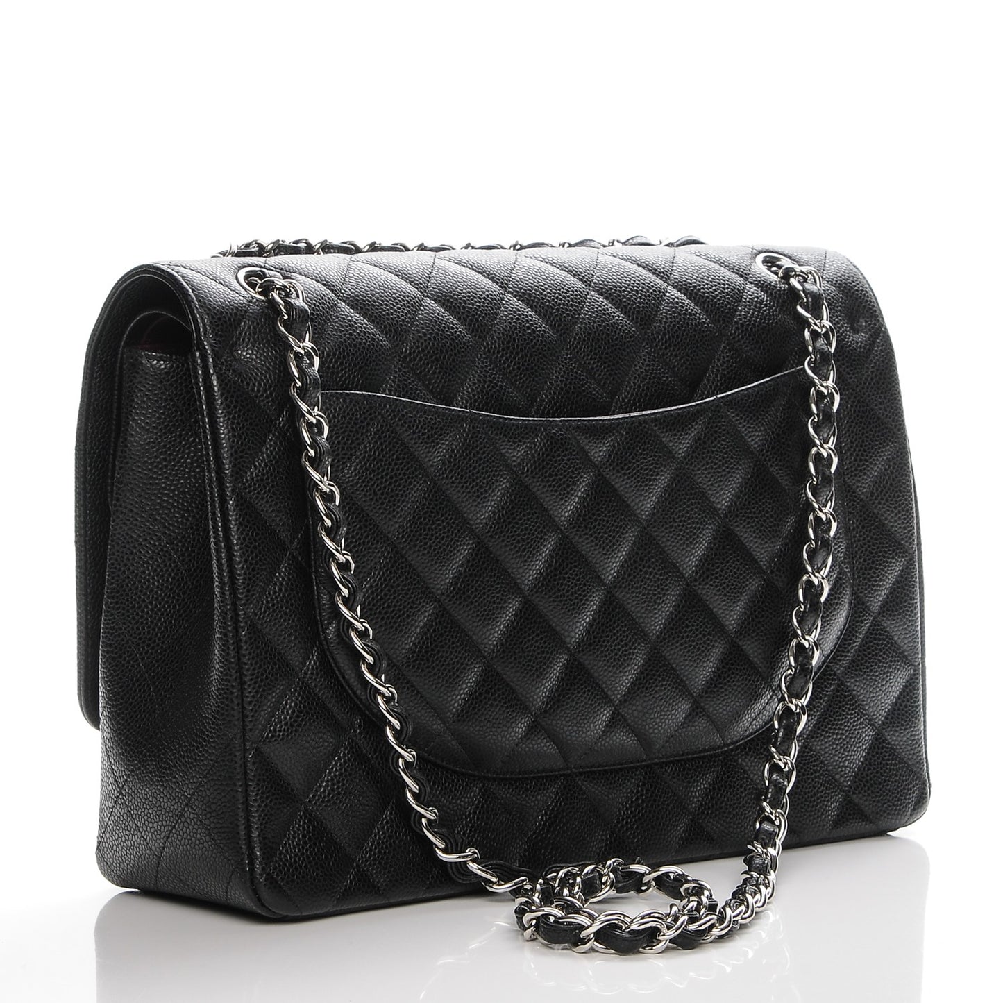 Caviar Quilted Maxi Double Flap Black