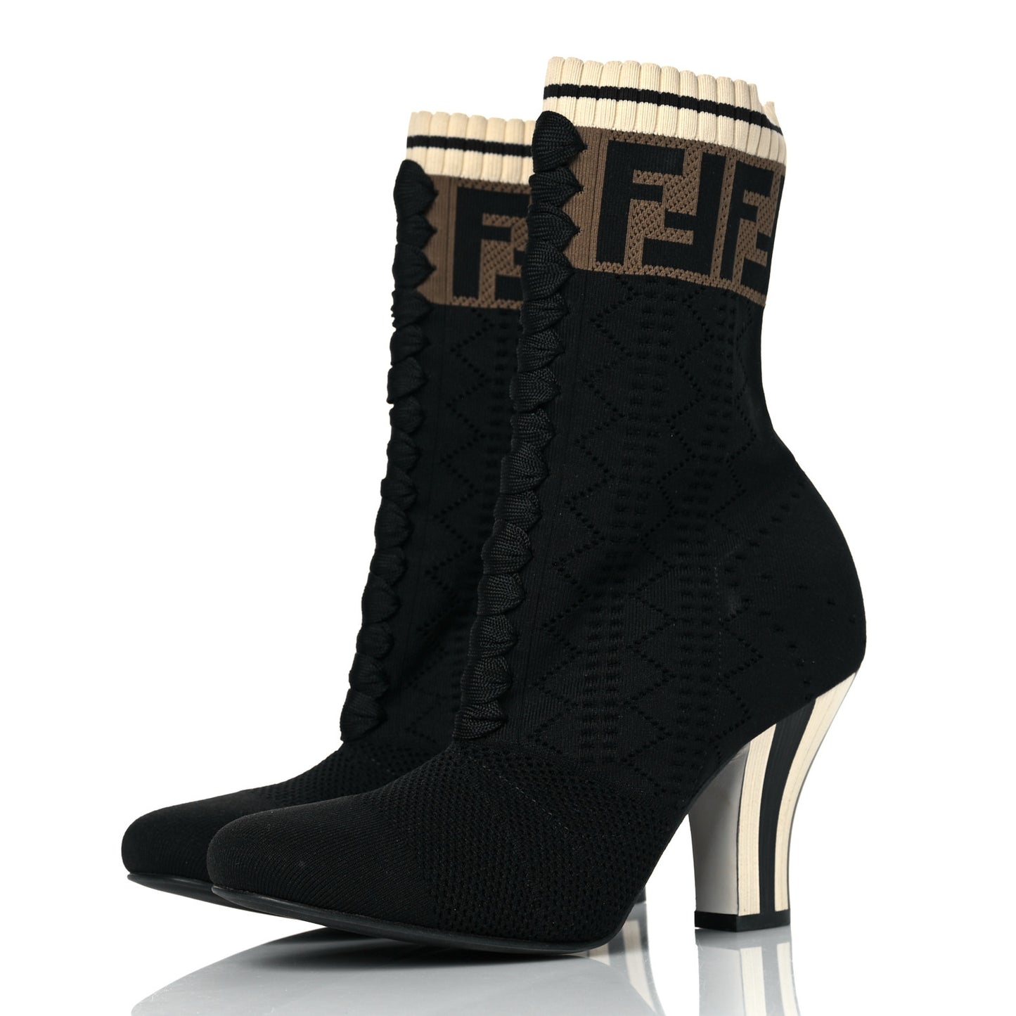 Stretch Fabric FF Reloaded Openwork Rockoko Sock Boots 36.5 Black Tobacco Marino