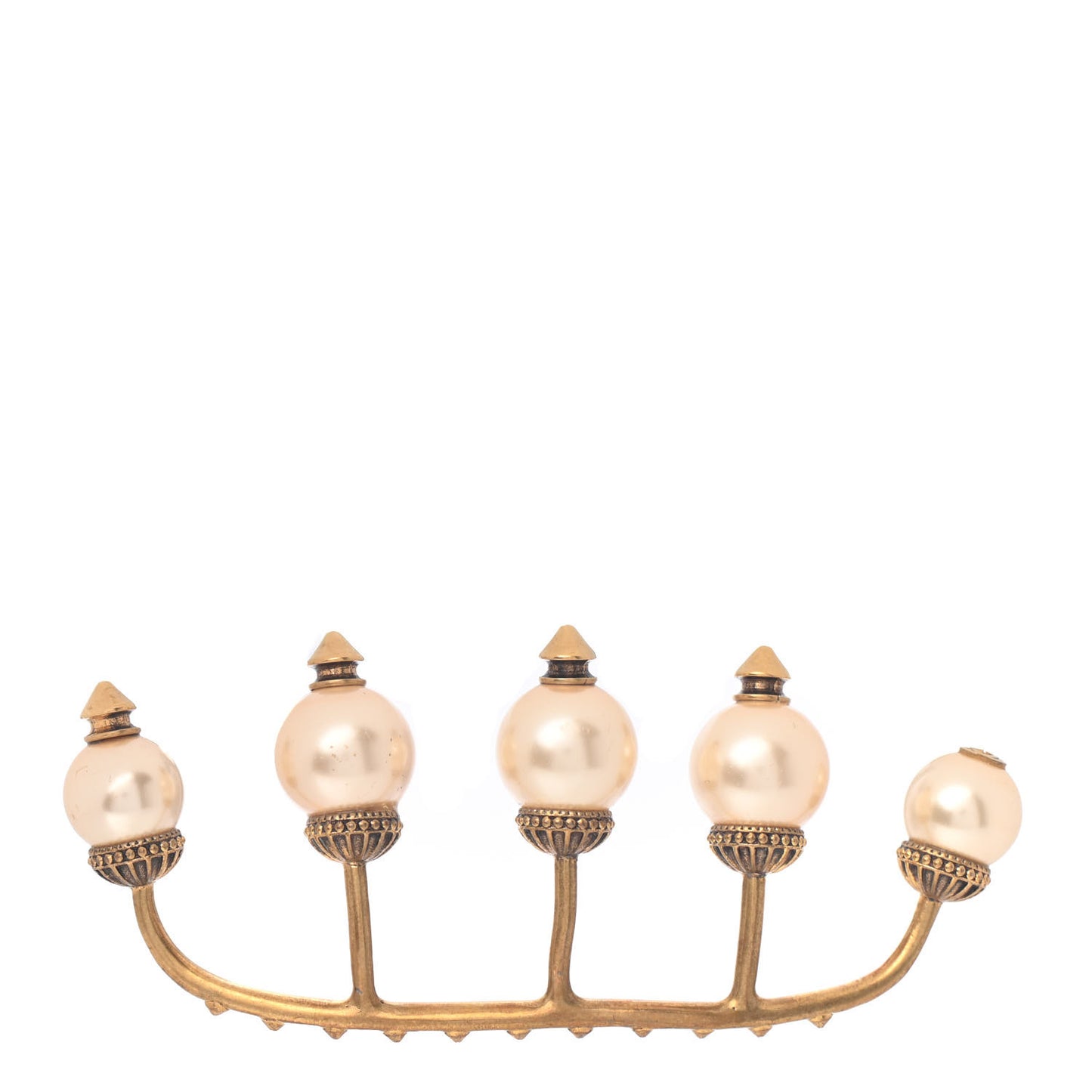 Metal Pearl Multi-Finger Ring White