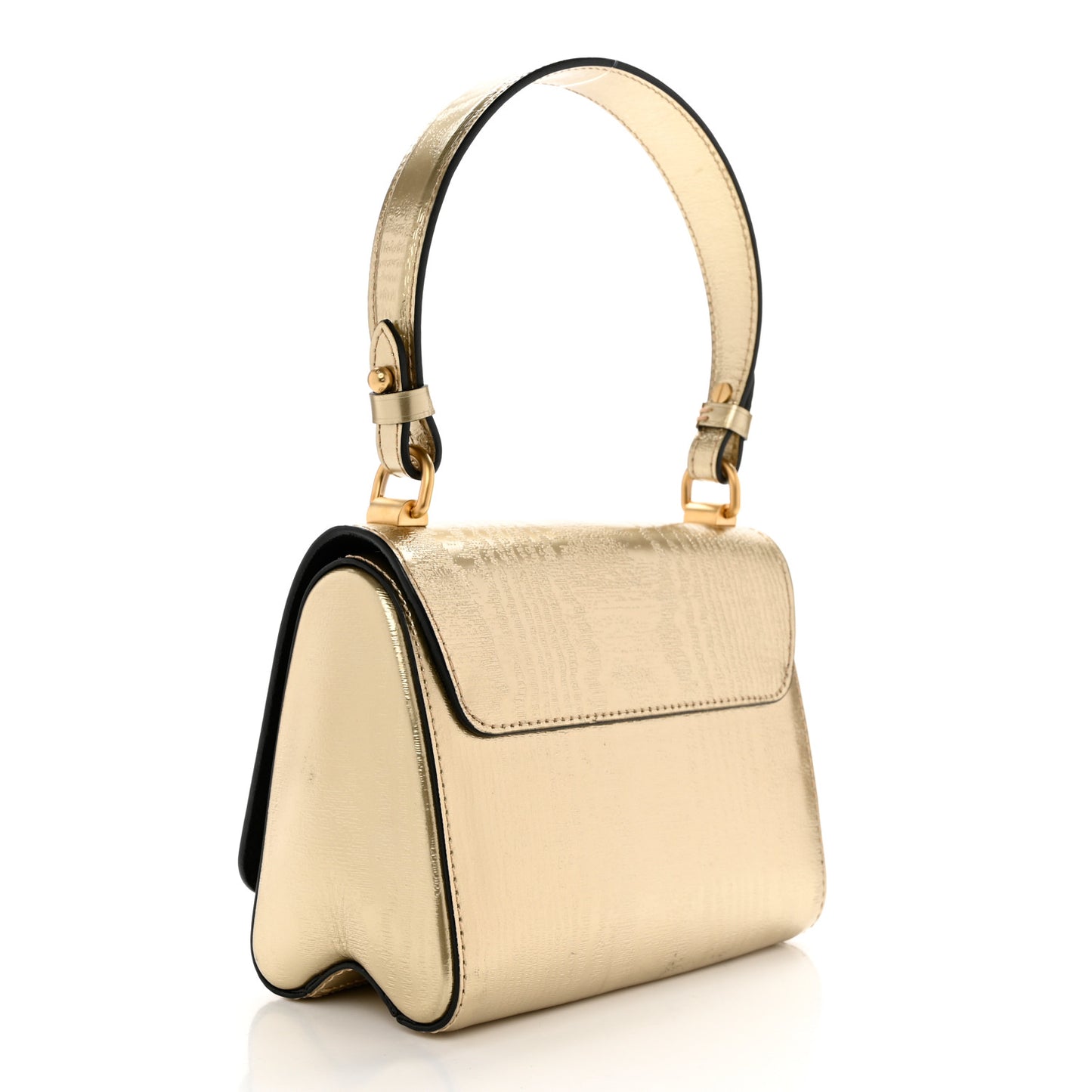 Calfskin Gravity Twist Shoulder Bag PM Gold
