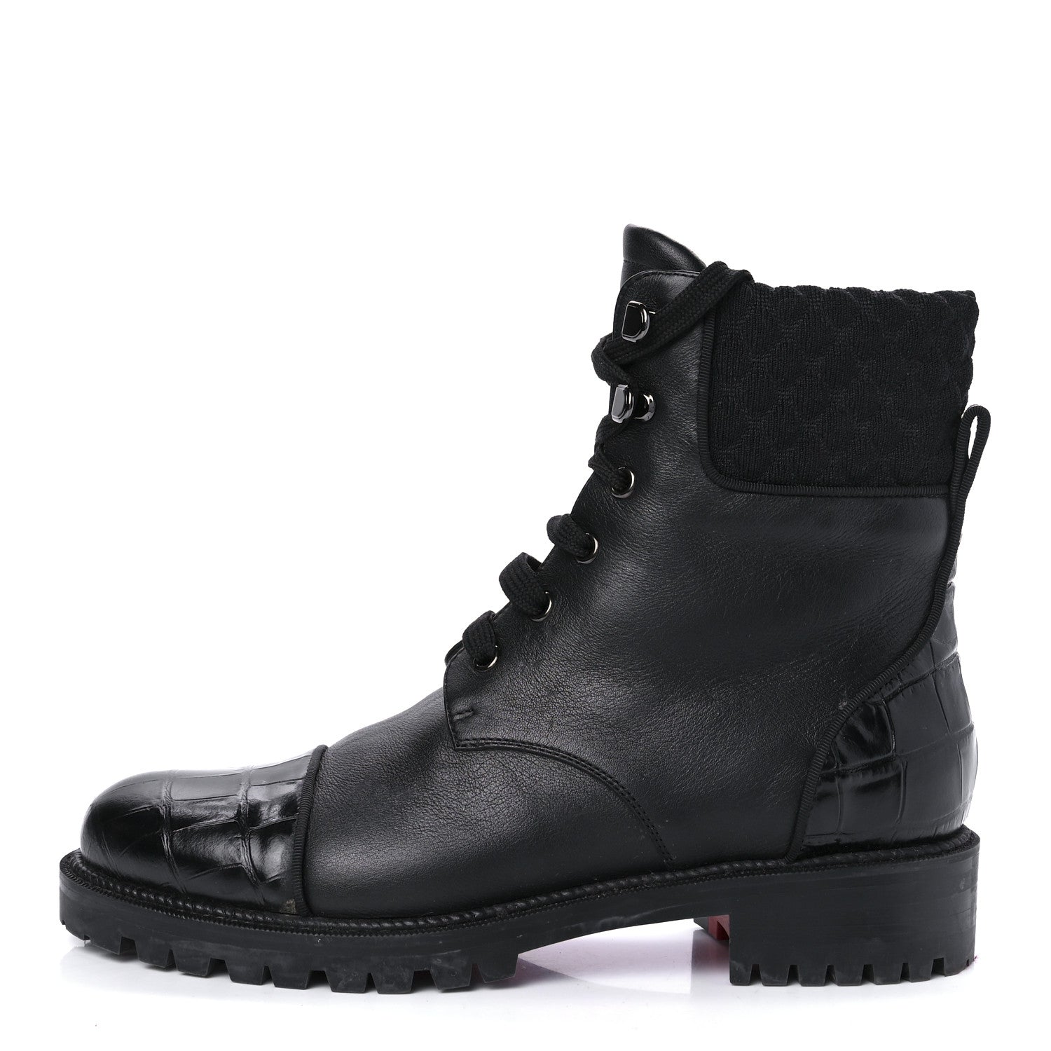 Christian Louboutin Calfskin Mayr Combat Boots 38.5 Black 1 of 9