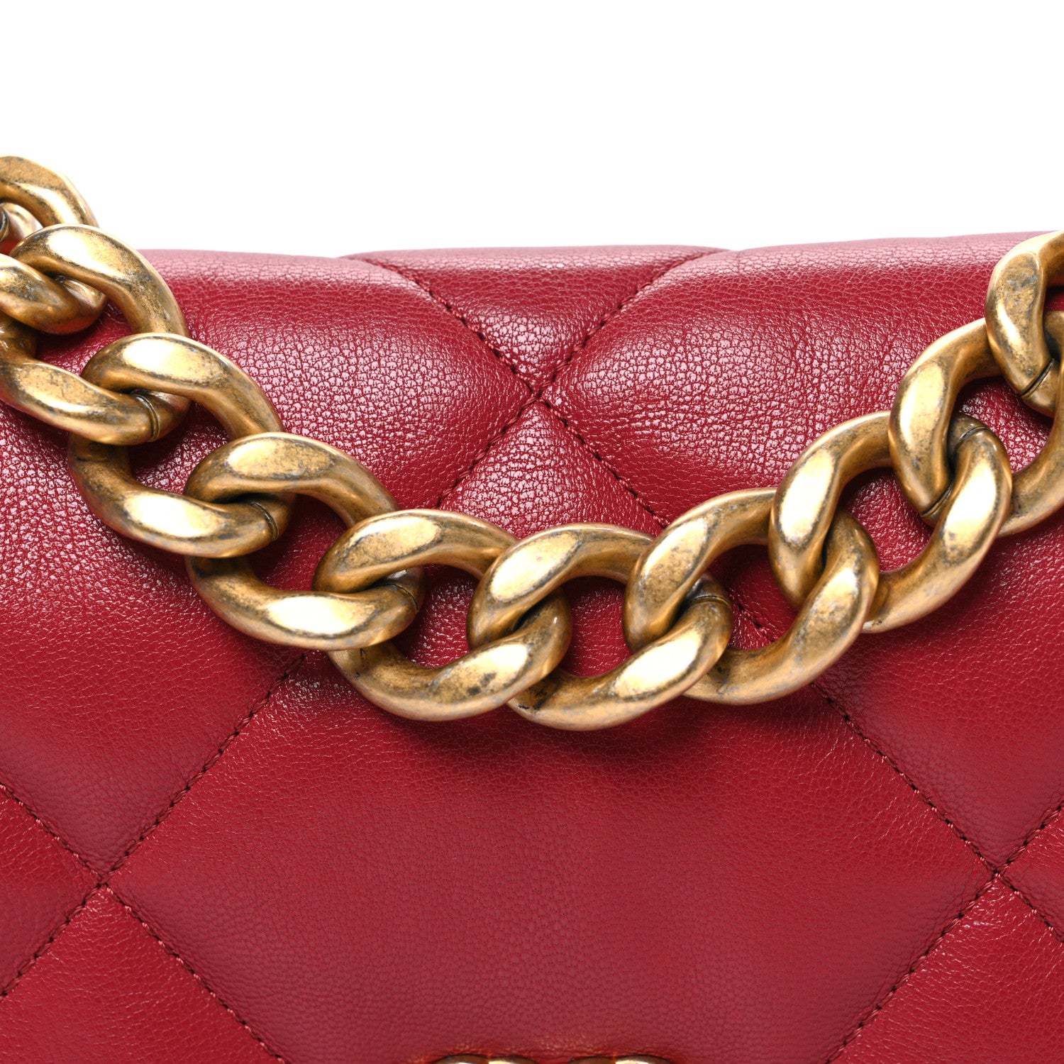 Chanel Goatskin Quilted Large Chanel 19 Flap Red 1866691