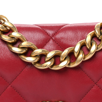 Chanel Goatskin Quilted Large Chanel 19 Flap Red 8 of 10