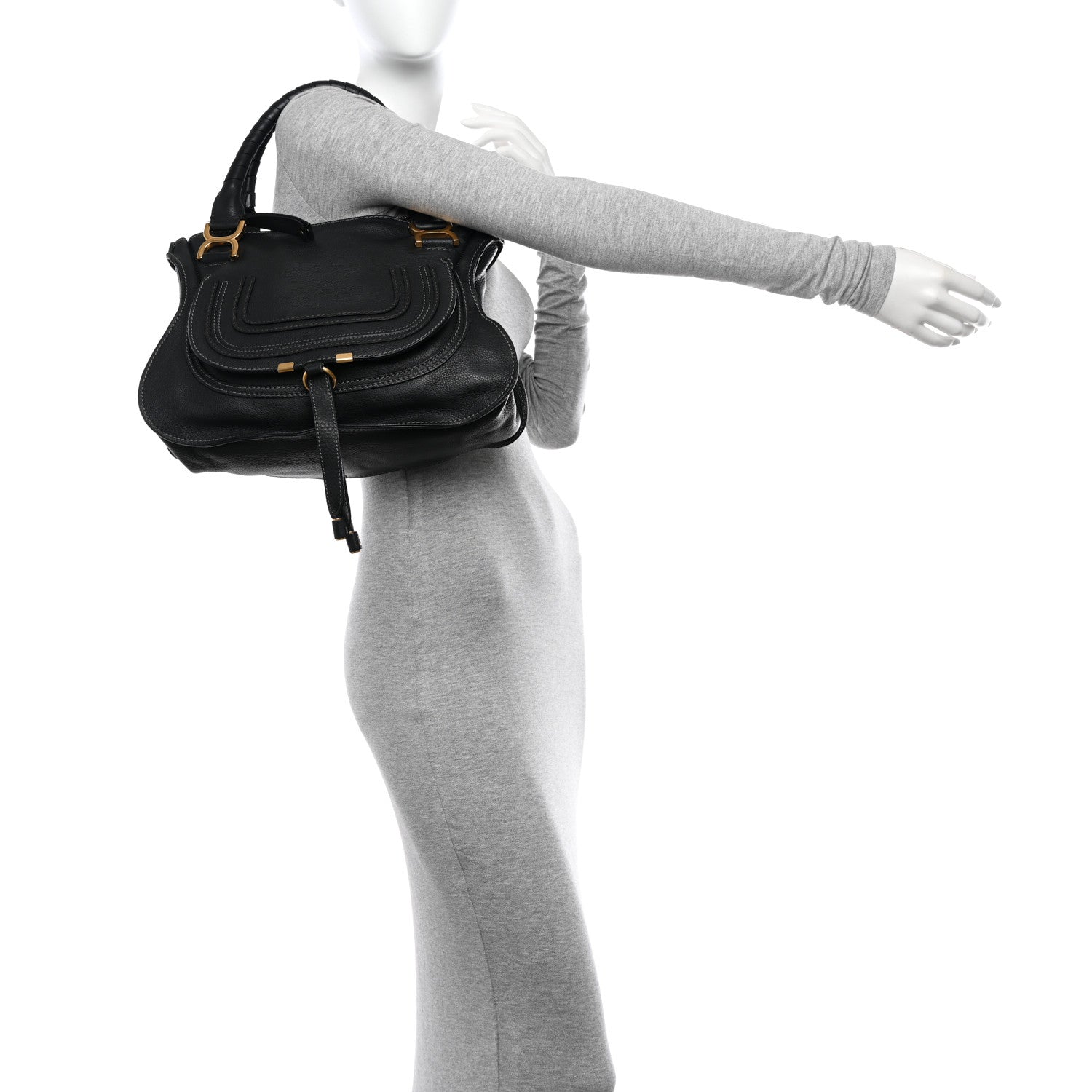 Chloe Calfskin Medium Marcie Satchel Black 2 of 13