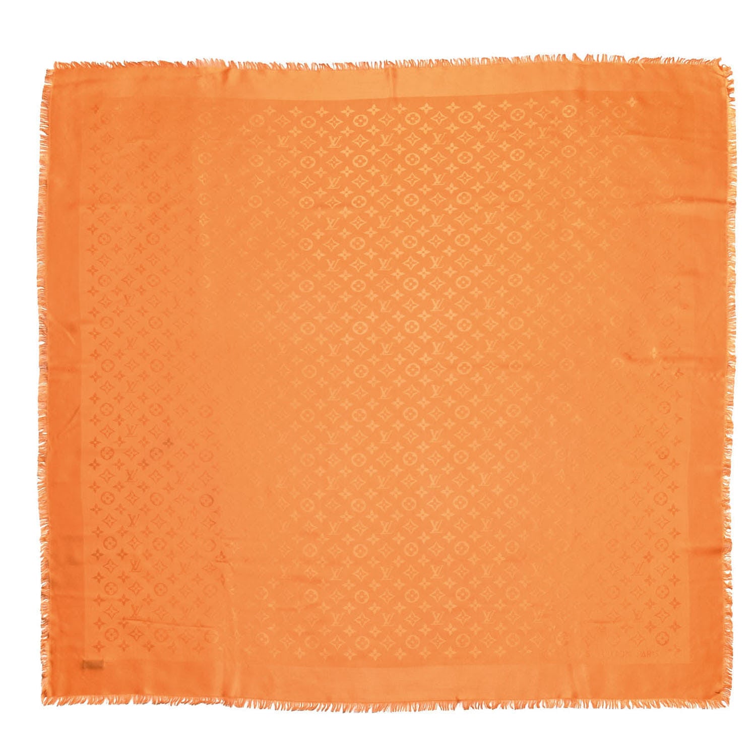 Louis Vuitton Wool Silk Monogram Shawl Mandarine 1 of 3