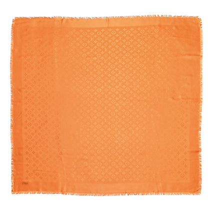 Louis Vuitton Wool Silk Monogram Shawl Mandarine 1 of 3