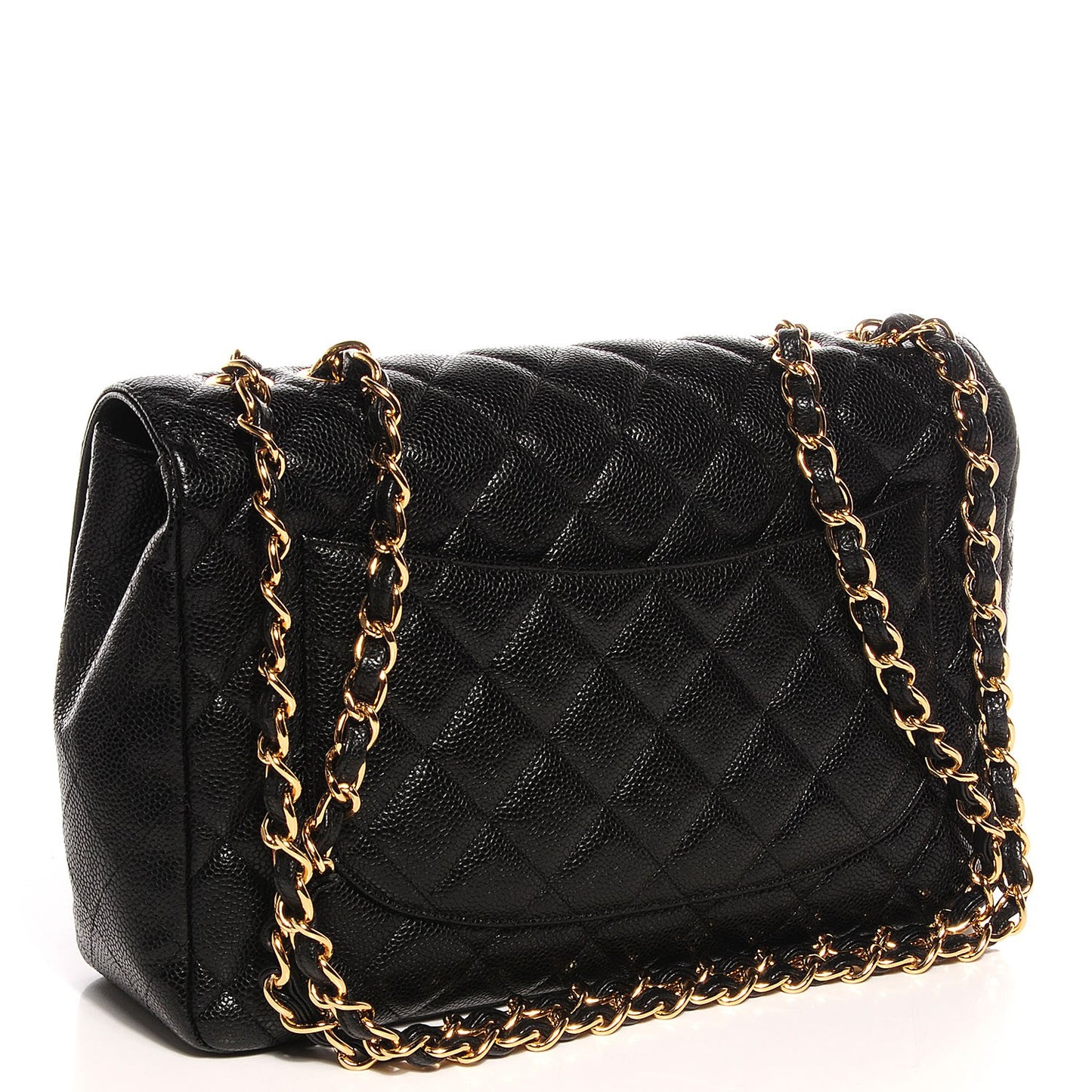 Caviar Jumbo Single Flap Black