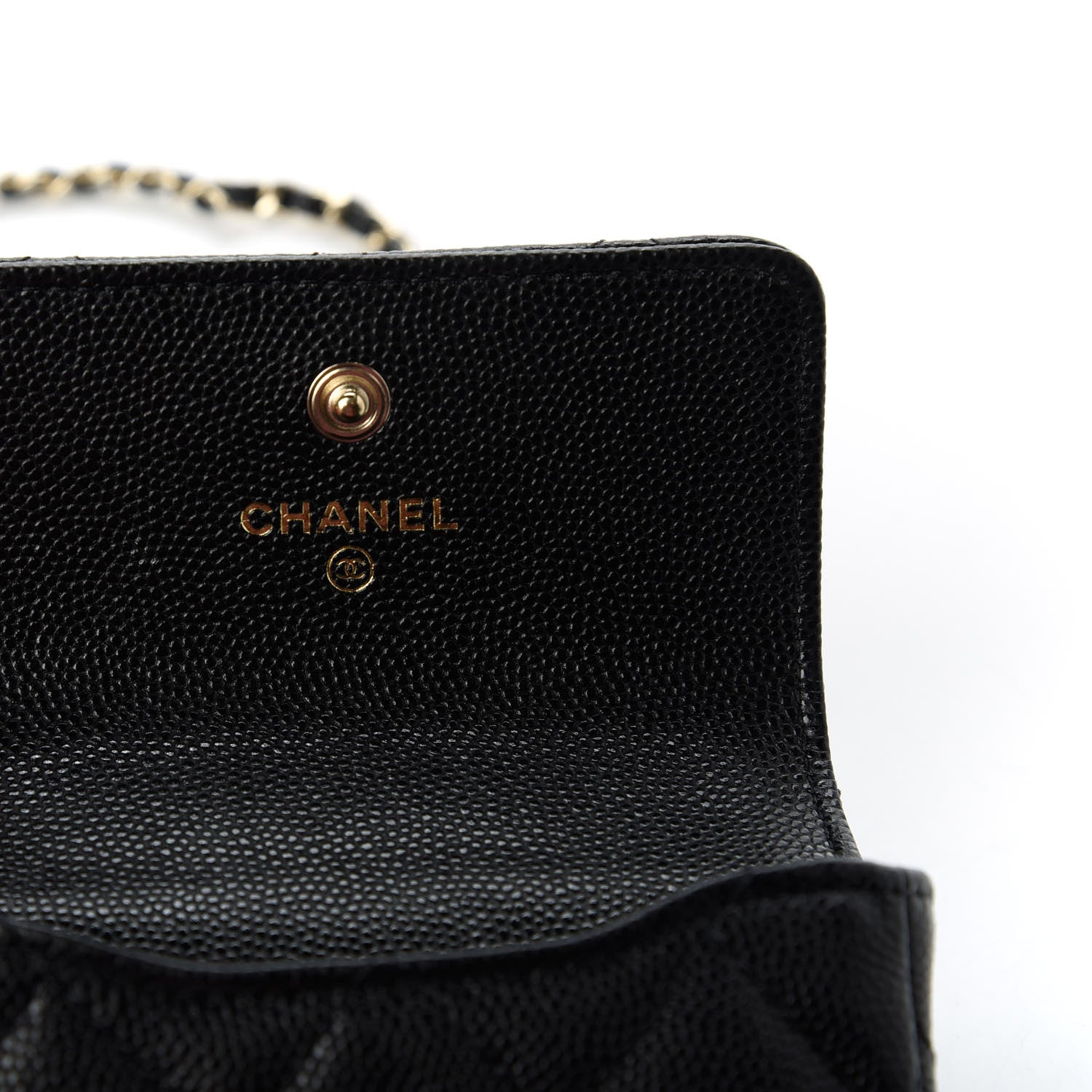 Chanel Caviar Quilted Mini Pearl On Top Coin Purse With Chain Black 8 of 11
