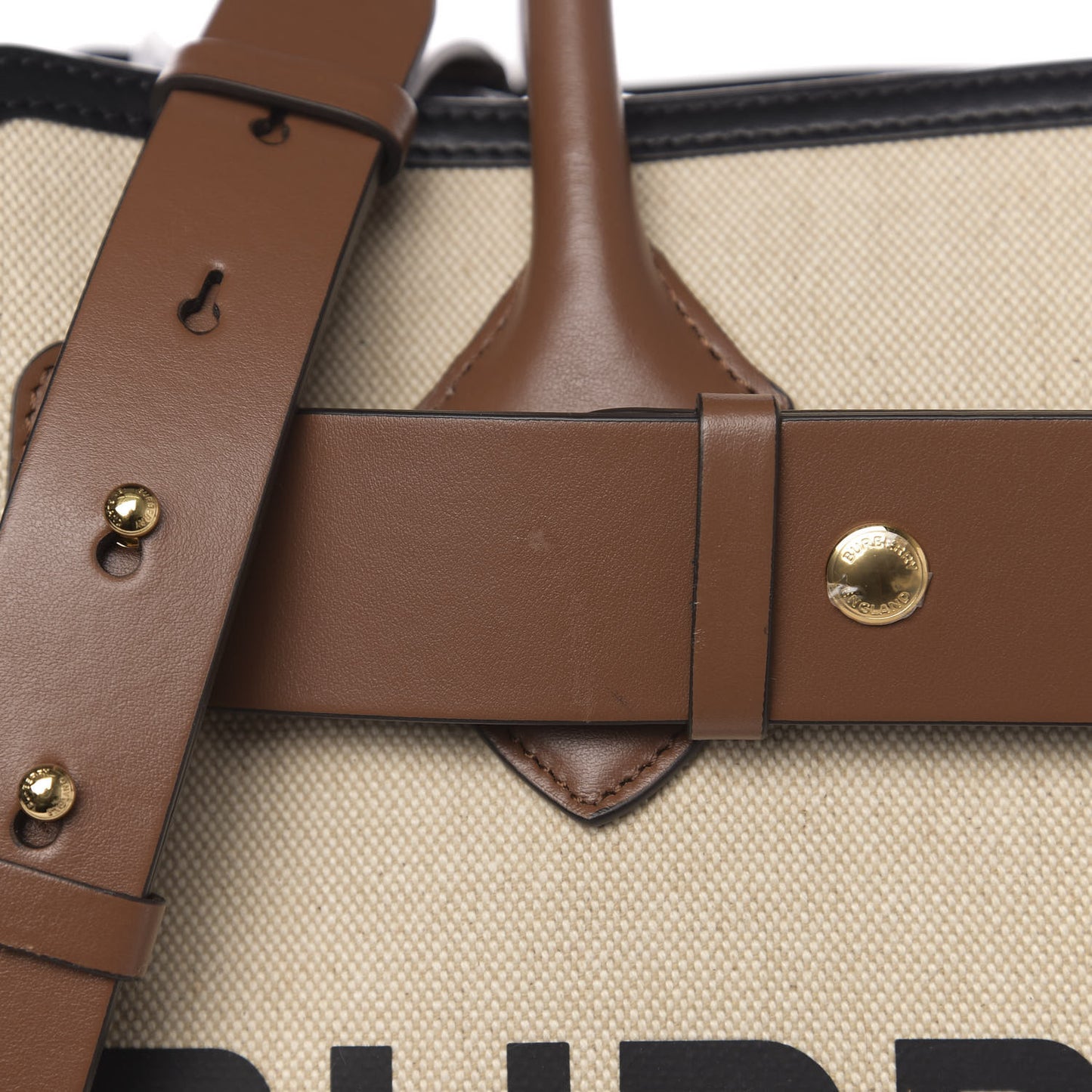 Calfskin Canvas Logo Print Medium Belt Bag Malt Brown Black