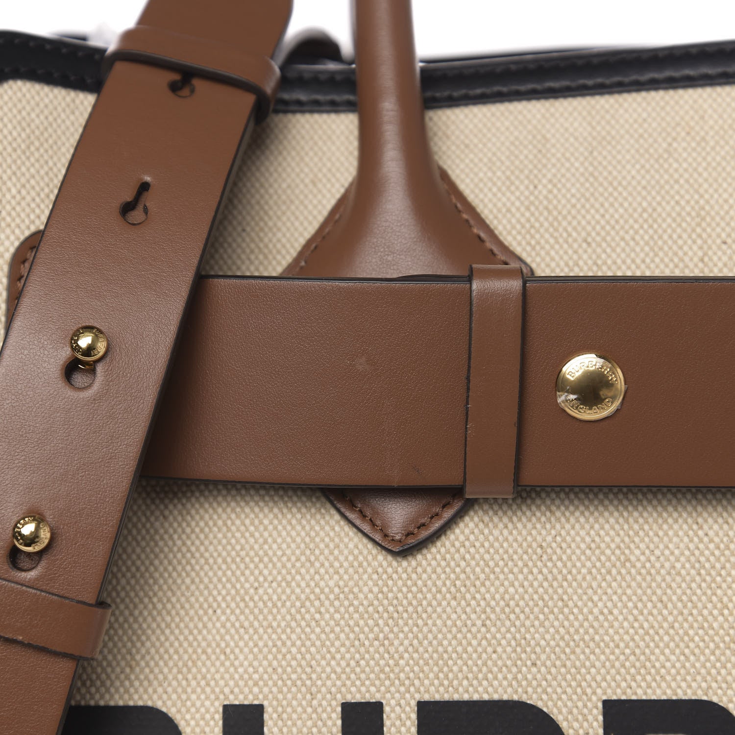 Burberry Calfskin Canvas Logo Print Medium Belt Bag Malt Brown Black 8 of 11