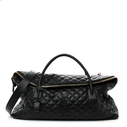 Saint Laurent Calfskin Quilted ES Giant Travel Bag Black 1 of 15