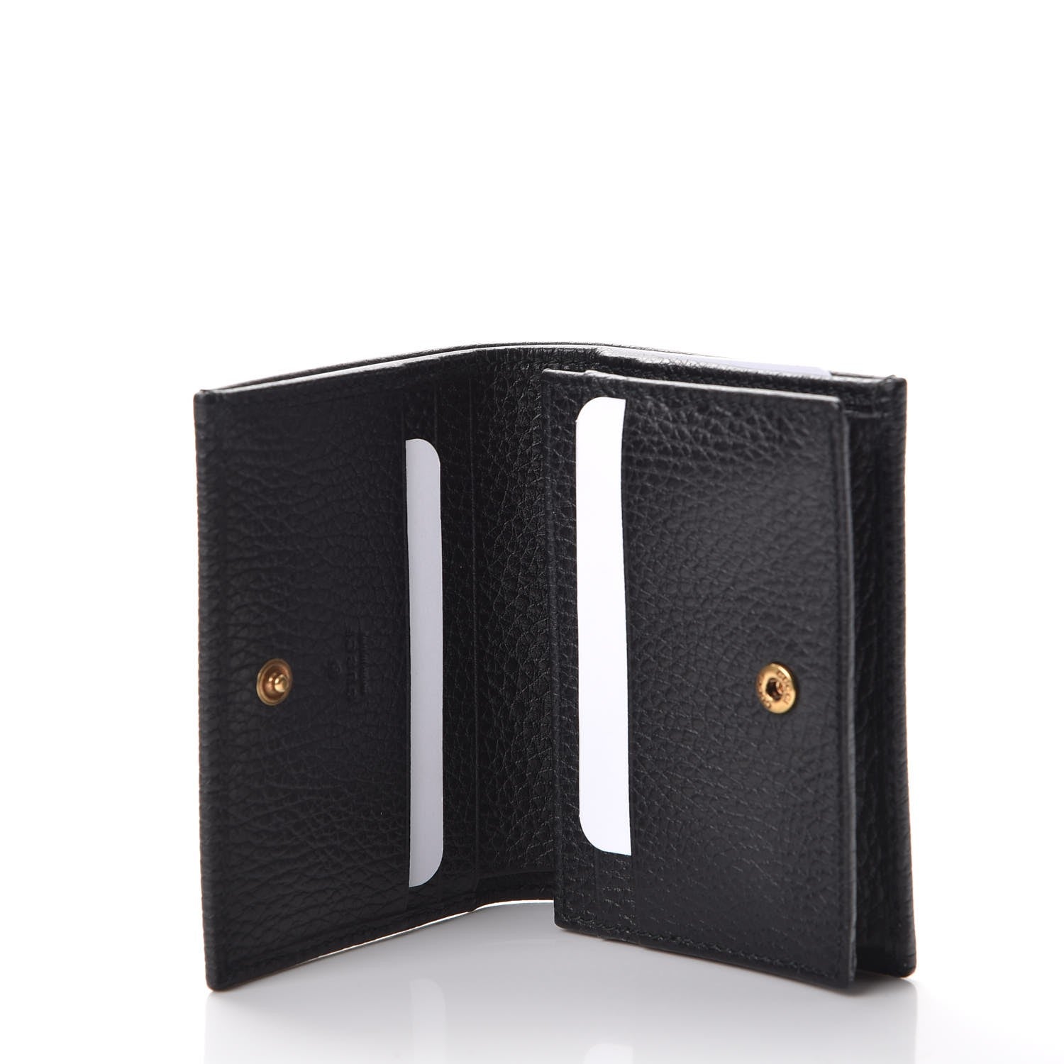 Gucci Pebbled Calfskin Butterfly Card Case Black 5 of 8