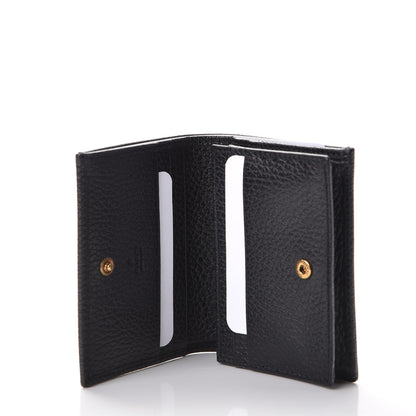 Gucci Pebbled Calfskin Butterfly Card Case Black 5 of 8