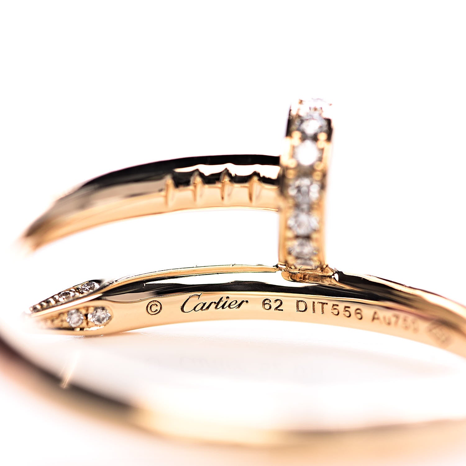 Cartier 18K Yellow Gold Diamond Juste Un Clou Ring 62 10 5 of 7