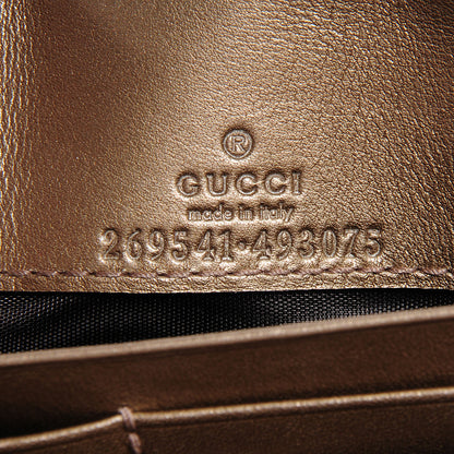 Gucci Metallic Microguccissima Dice Chain Wallet Winter Leaf 5 of 5
