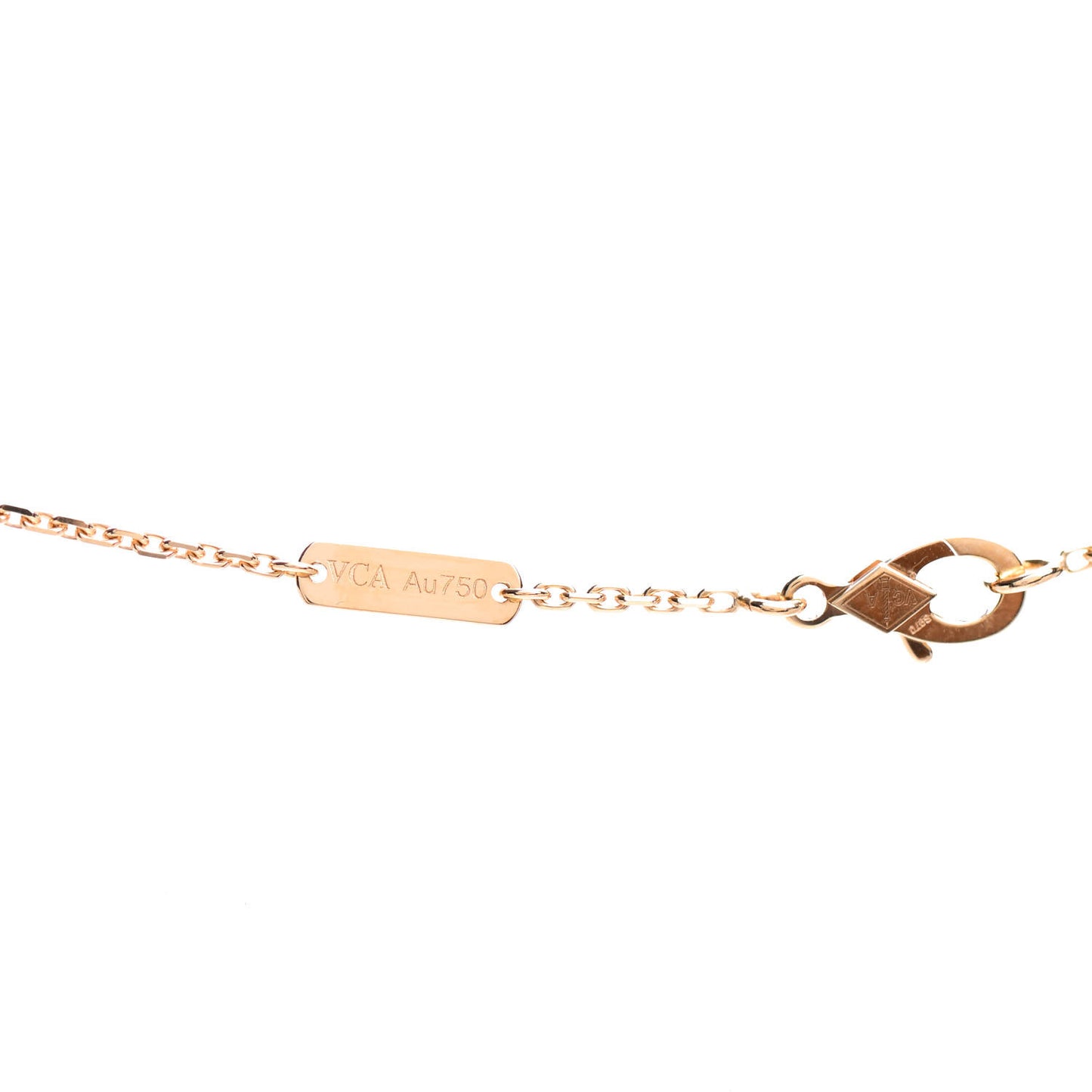 18K Yellow Gold Black Onyx Vintage Alhambra Pendant Necklace