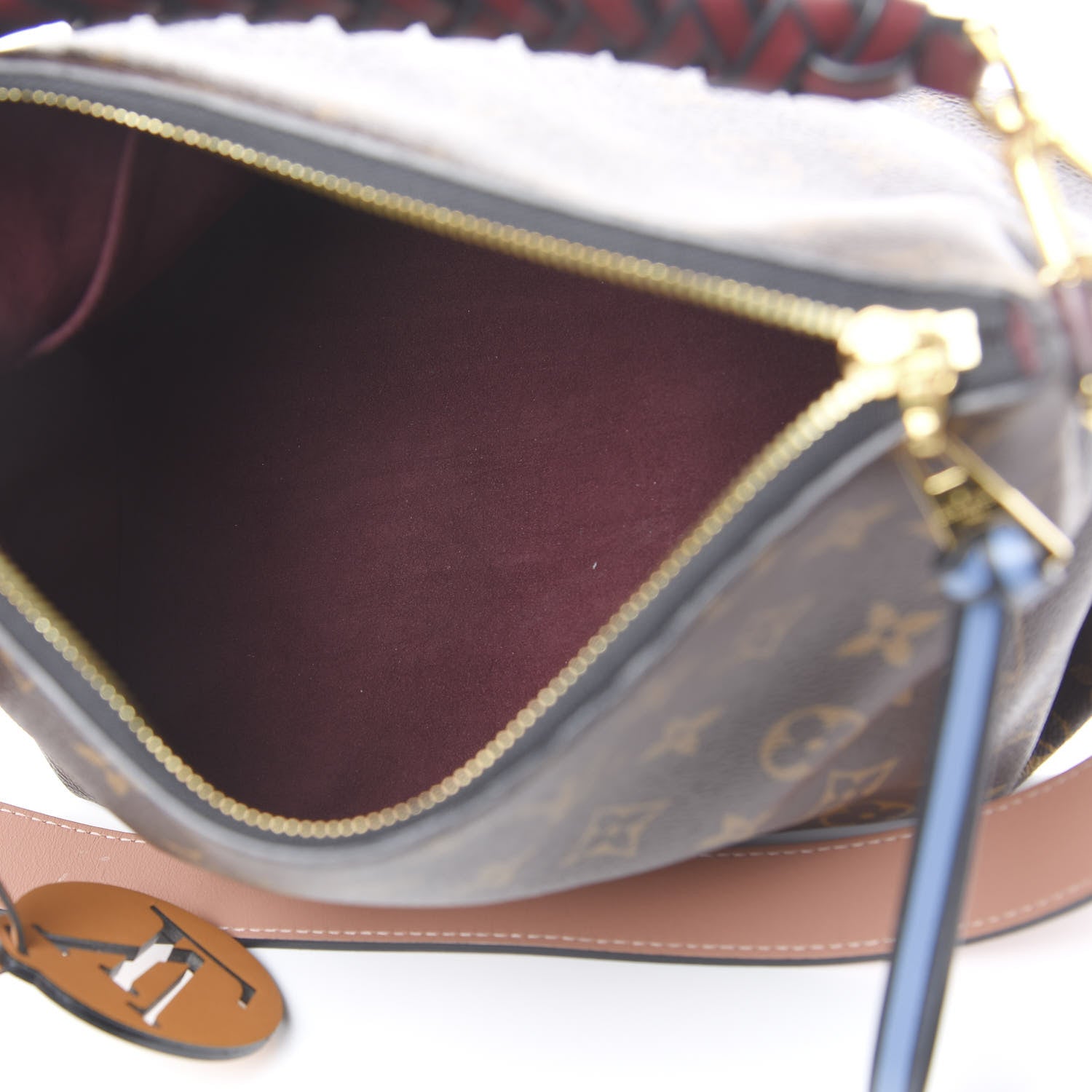 Louis Vuitton Monogram Beaubourg Hobo Mini Bordeaux Red Peach Safran Blue Jean Blue 4 of 8