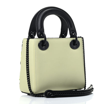 Christian Dior Smooth Calfskin Embroidered Mini Lady Dior Green Black 4 of 10