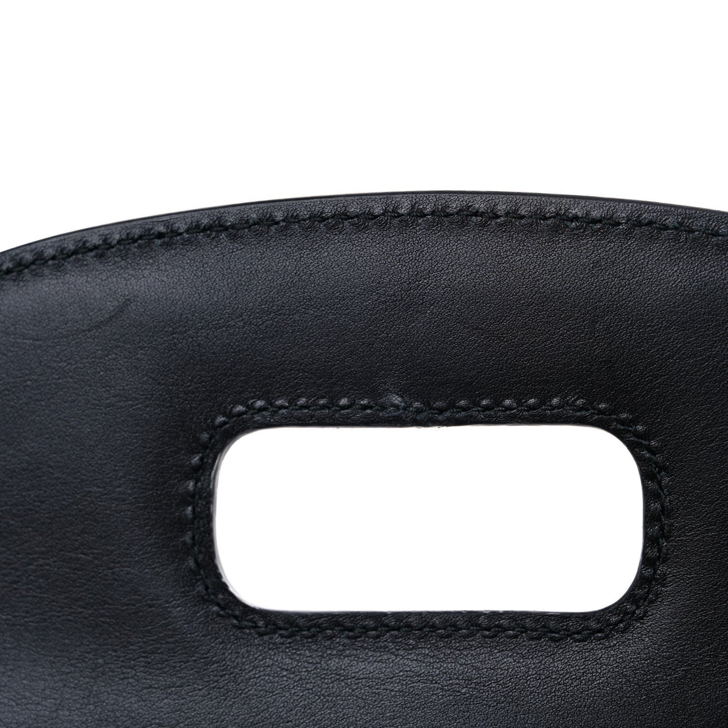 Calfskin Plexiglass Medium Classic 2 Top Handle Bag Black