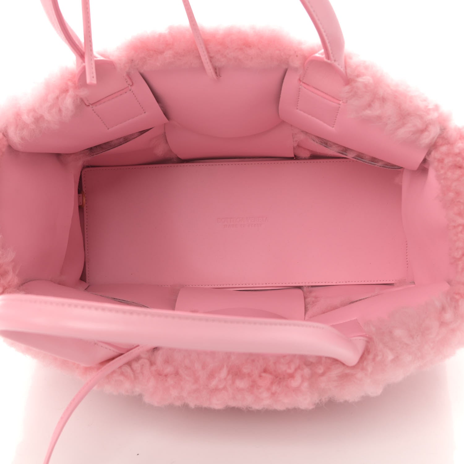 Bottega Veneta Shearling Small Intrecciato Arco Tote Popsicle 6 of 11