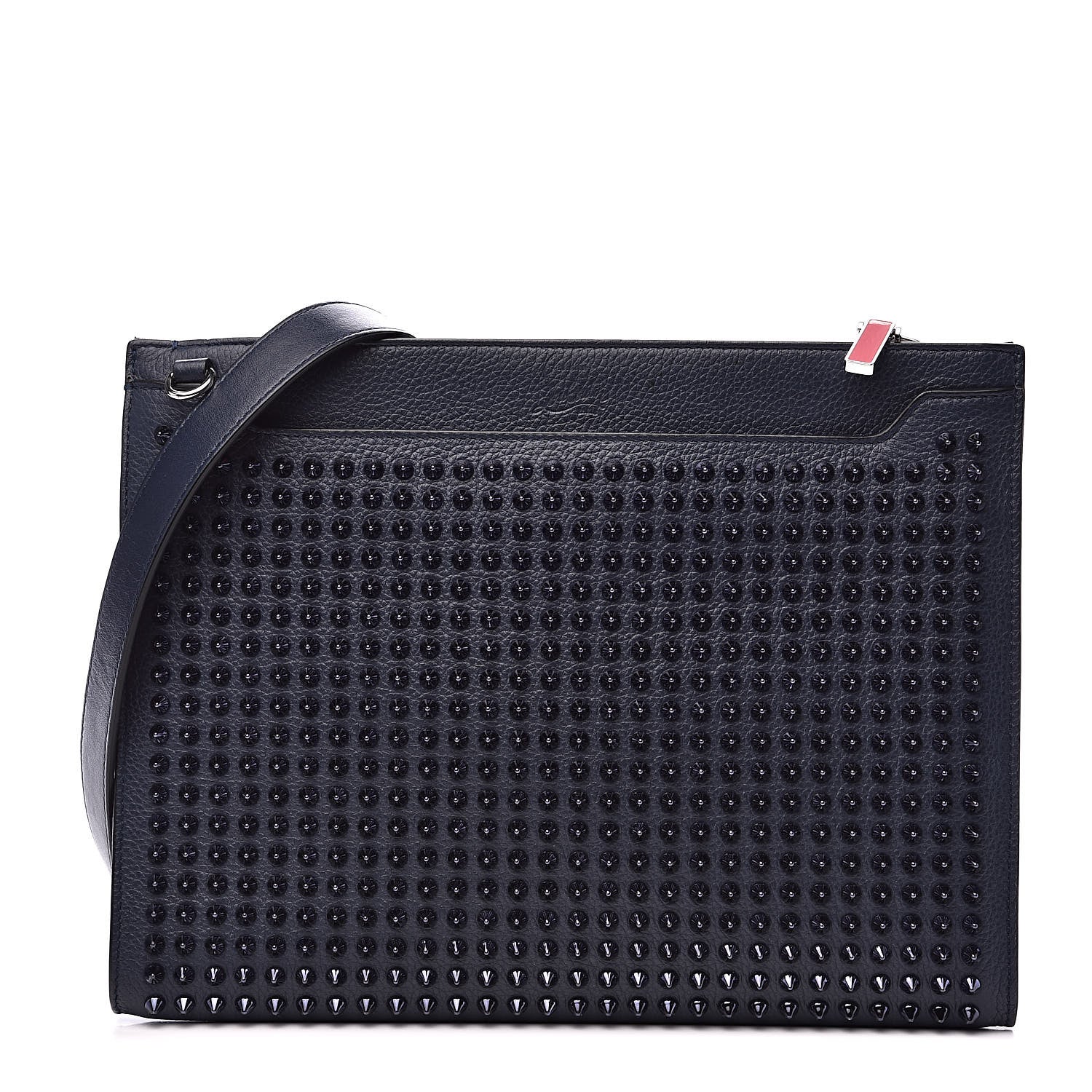 Christian Louboutin Calfskin Studded Skypouch Crossbody Clutch Marine 1 of 10