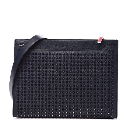 Christian Louboutin Calfskin Studded Skypouch Crossbody Clutch Marine 1 of 10