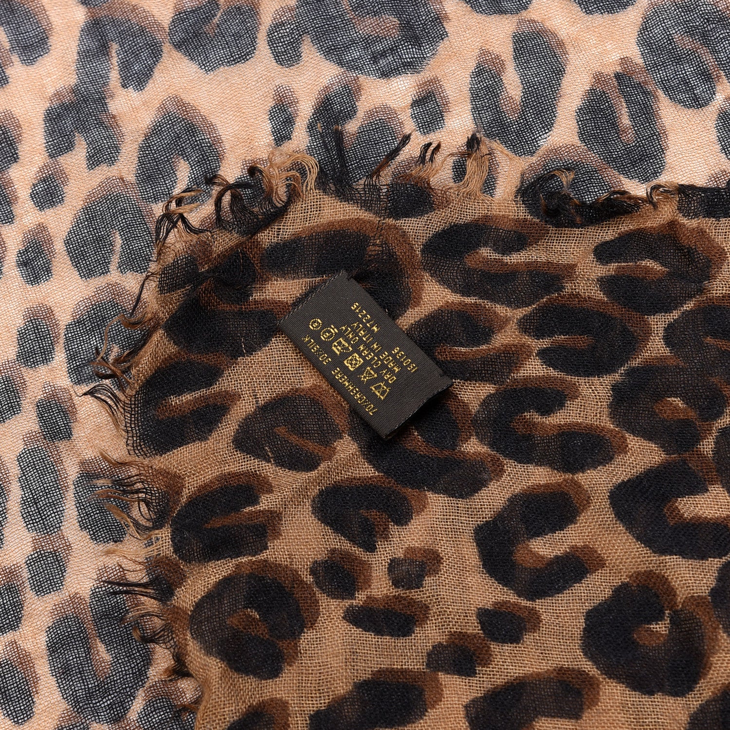 Louis Vuitton Cashmere Silk Leopard Etole Stole Marron 5 of 5