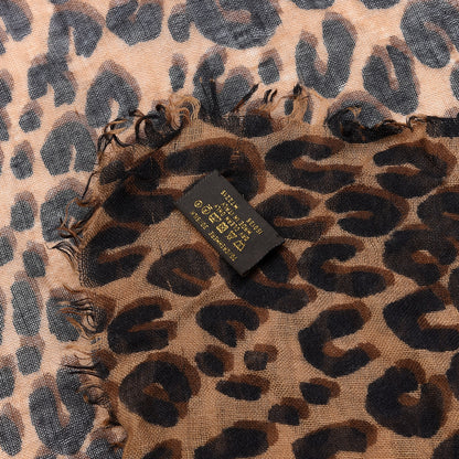 Louis Vuitton Cashmere Silk Leopard Etole Stole Marron 5 of 5