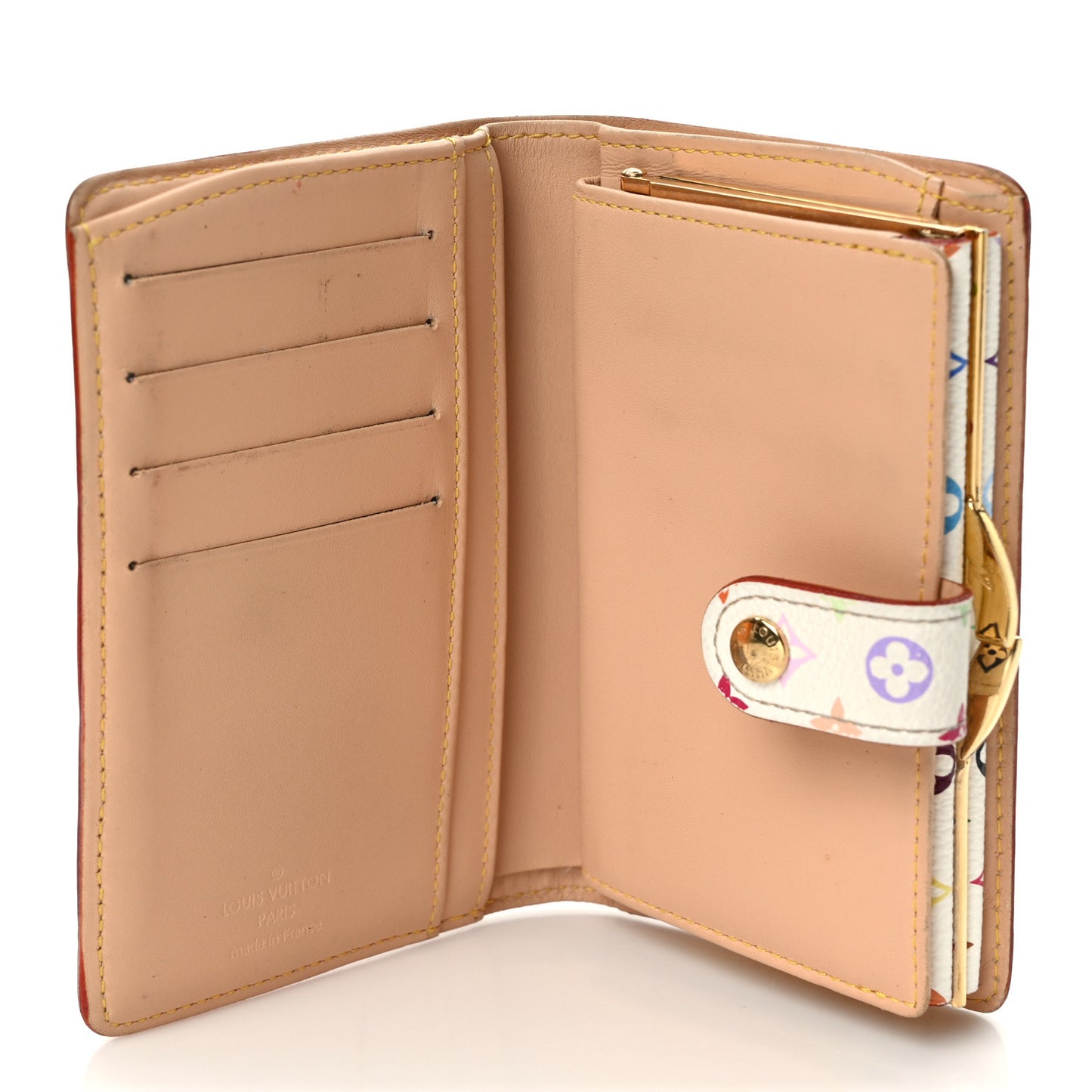 Monogram Multicolor French Purse Wallet White
