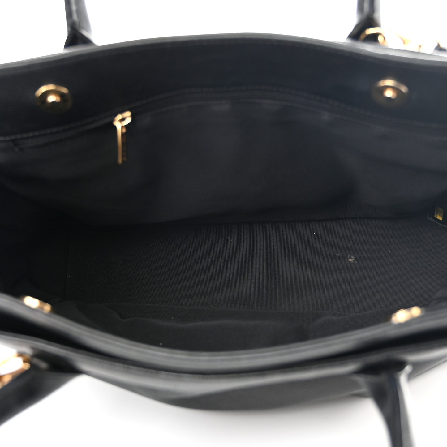 Calfskin Cerf Executive Shopper Tote Black