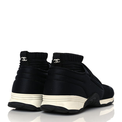 Chanel Stretch Fabric CC Sneakers 37 Black 4 of 8