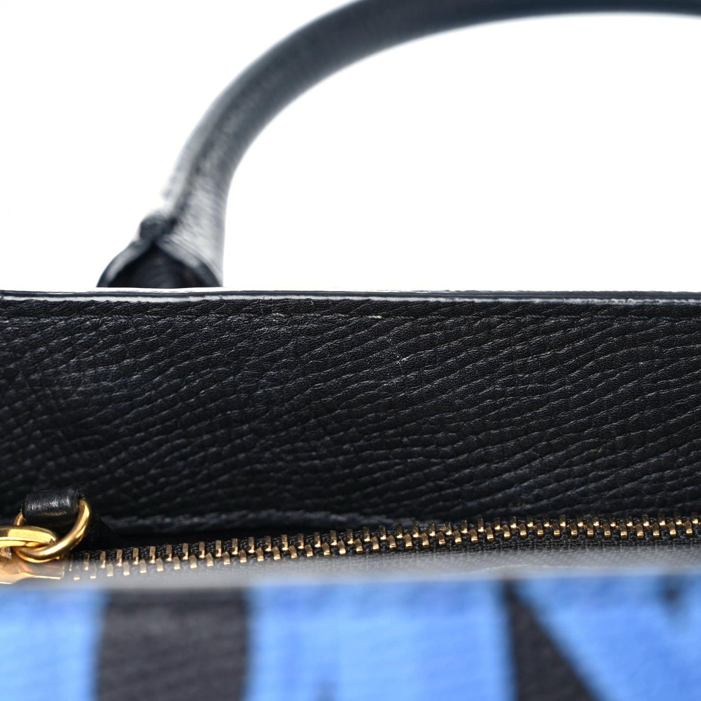 Grainy Calfskin Graffiti Print Medium Banner Tote Black