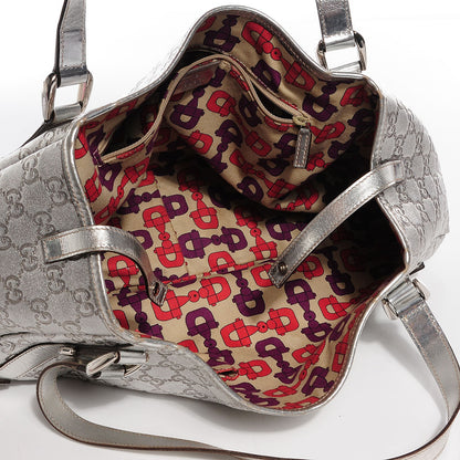 Gucci Guccissima Medium Abbey Shoulder Bag Silver 5 of 7