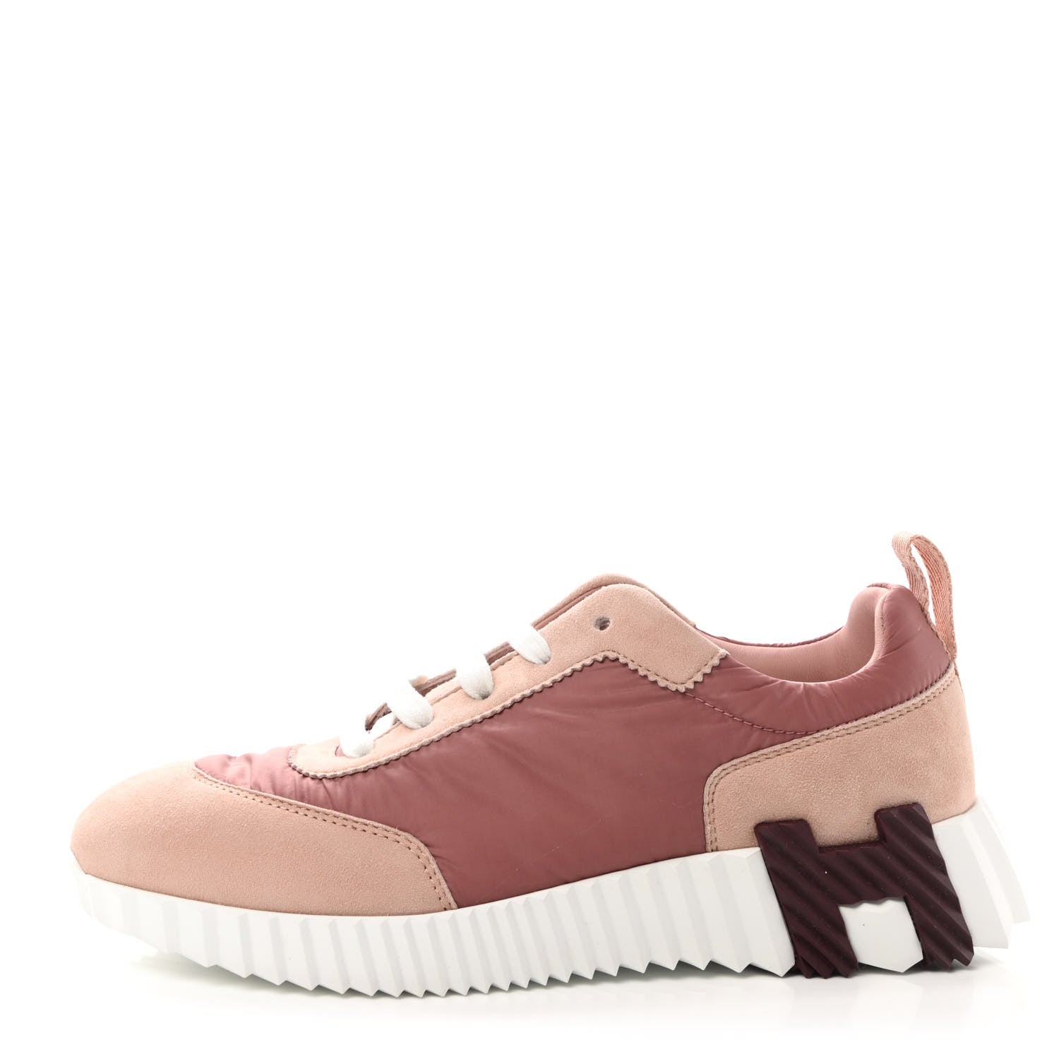 Hermes Parachute Fabric Suede Goatskin Bouncing Sneakers 36.5 Rose Rose Opaline 1 of 8