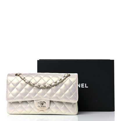 Chanel Iridescent Lambskin Quilted Medium Double Flap Ivory 12 of 12