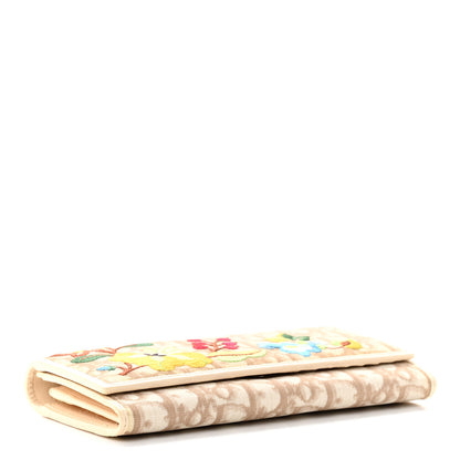 Christian Dior Monogram Vintage Flowers Flap Wallet Beige 4 of 7