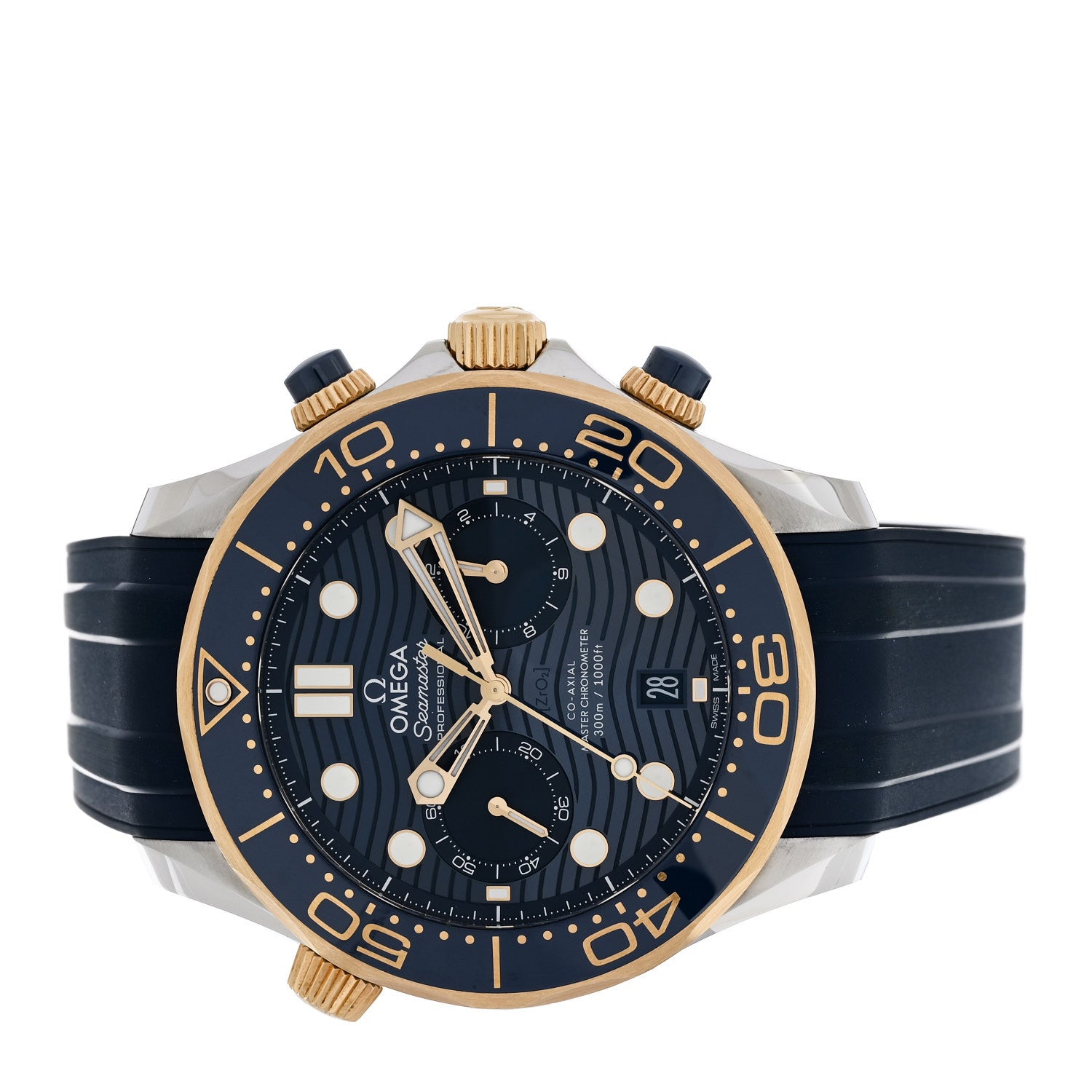 Omega Stainless Steel 18K Yellow Gold Rubber 44mm Seamaster Diver 300M Co-Axial Master Chronometer Automatic Watch Blue 210.22.44.51.03.001 2 of 5