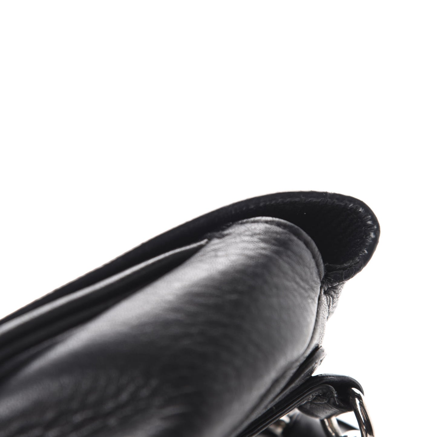 Pebbled Calfskin Small Pandora Pure Flap Bag Black